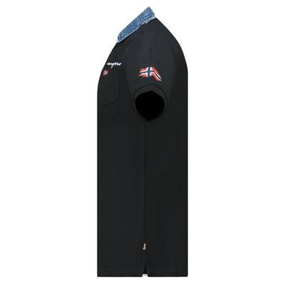 Polo shirt with pocket, prints and flag details Black_img_3