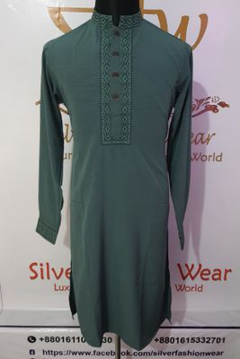Premium Embroidery Punjabi (Green)_img_5
