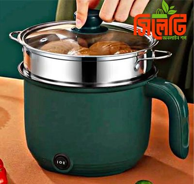 Multicooker Portable Electric Multicooker Cooking Pot With Steamer and Multipurpose 1.9 Liter Electric Cooker Pot Manual electric heating pot Cooker Rice cooker_img_0