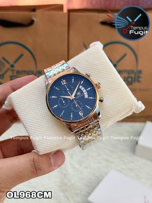 OLEVS 2867 Gents Chain Watch- Black Dial- Golden Bezel- Silver+Golden Chain- TF Code_img_8