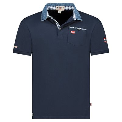 Polo shirt with pocket, prints and flag details Navy_img_0
