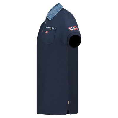 Polo shirt with pocket, prints and flag details Navy_img_3