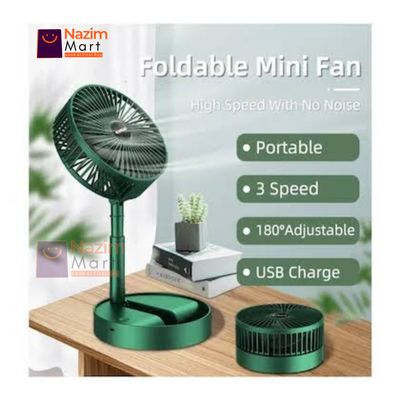 Super Rechargeable Foldable Telescopic Fan Portable Folding Fan High Battery Life USB Rechargeable Floor Fan_img_1