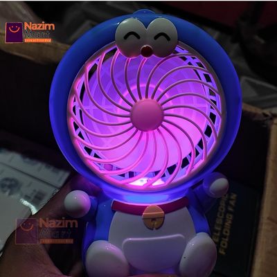 Doremon Portable Rechargeable Mini Fan With Light_img_0