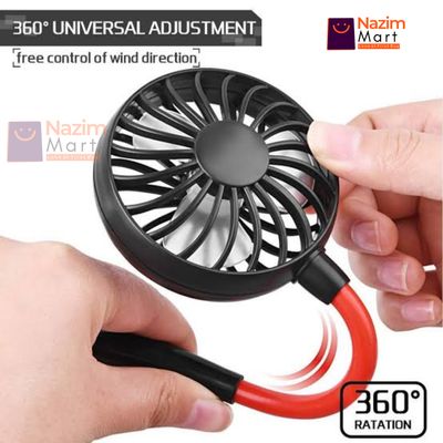 HEMICO Hanging Neck Fan USB Rechargeable Wearable Neckband Face Fan For Kitchen Airflow_img_1