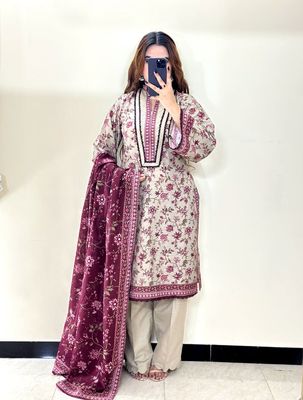 Stylish Ready To Wear Khaddar Cotton Three Piece (Eid Special)_img_0