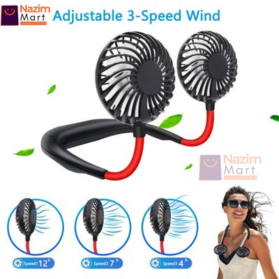 HEMICO Hanging Neck Fan USB Rechargeable Wearable Neckband Face Fan For Kitchen Airflow_img_0