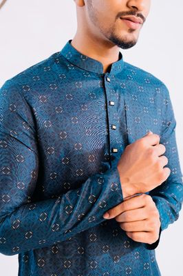 Jacquard Cotton Classic Panjabi for Men-Brown (PJB-016)_img_1