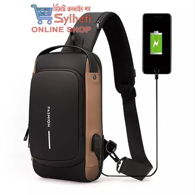 Shoulder Bag With Lock + (Wallet ফ্রি) - (Brown Colour)_img_2