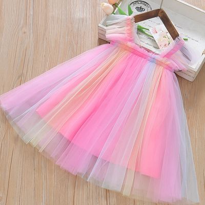 Imported🧚‍♀️ Rainbow Fairy Princess Dress – Sling Style with Wings_img_1