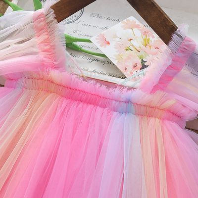 Imported🧚‍♀️ Rainbow Fairy Princess Dress – Sling Style with Wings_img_2