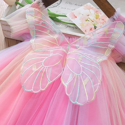 Imported🧚‍♀️ Rainbow Fairy Princess Dress – Sling Style with Wings_img_4