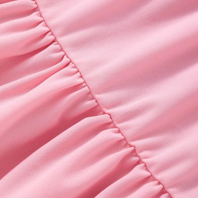 Imported👗 Girls' Pearl Sleeve Dress – Solid Color with Matching Pearl Satchel_img_5