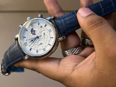 PATEK BLUE BELT SILVER SPIDER WHITE DIAL_img_0