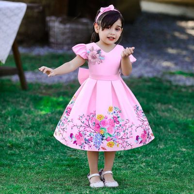 Imported🌹 Red Floral Princess Dress – Sleeveless EU/US Style for Girls_img_1