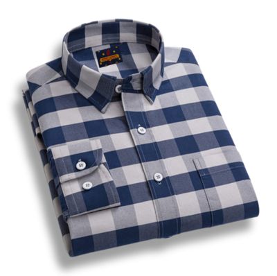 Men's Long Sleeve Check Shirt👔"_img_1