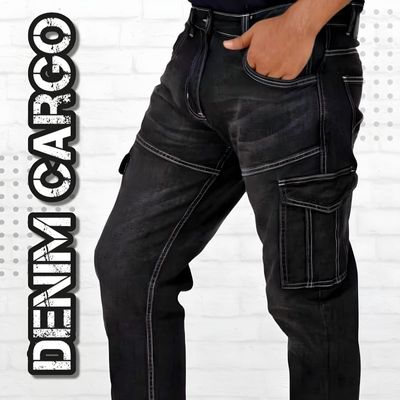 Jeans Cargo- Light Black
