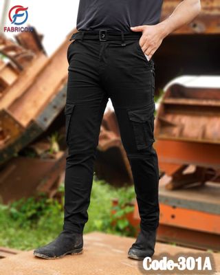 Semi-Stretchable Cargo - Black_img_1