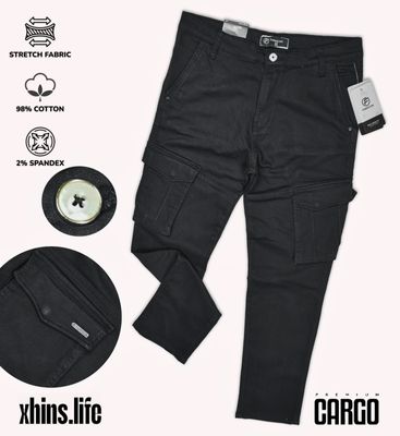 Premium Stretchable Cargo - Black