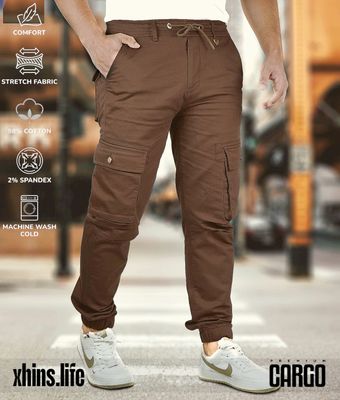 Premium Stretchable Joggers - Coffee