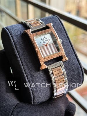 HERMES ROSE GOLD TWO TONE WHITE DIAL_img_0