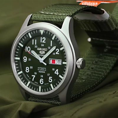 Seiko 5 Sports Automatic Green Dial Nylon Men's Watch- SNZG09J1_img_3