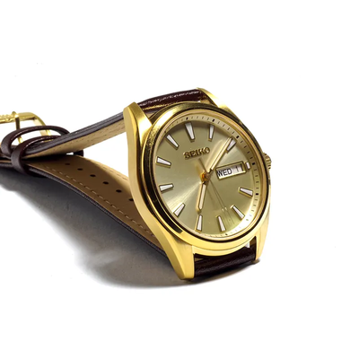 Seiko SUR450 Essentials Men’s Quartz Watch Gold Case Leather_img_3
