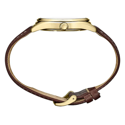 Seiko SUR450 Essentials Men’s Quartz Watch Gold Case Leather_img_8