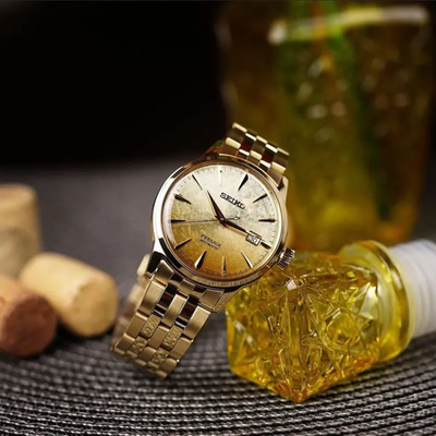 Seiko Presage Cocktail Time Automatic Gold Dial Men's Watch- SRPK46_img_3