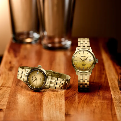 Seiko Presage Cocktail Time Automatic Gold Dial Men's Watch- SRPK46_img_6