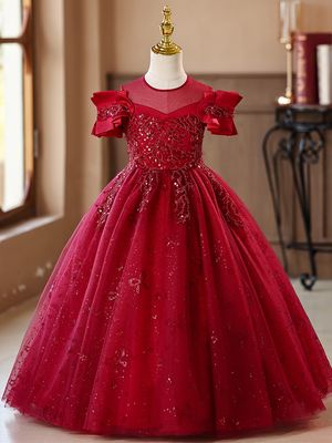 Imported👑 Puffy Yarn Princess Dress – Stylish Wedding & Flower Girl Gown_img_0