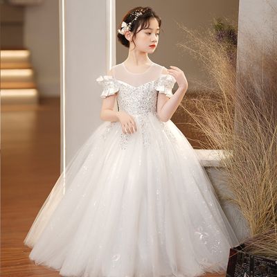 Imported👑 Puffy Yarn Princess Dress – Stylish Wedding & Flower Girl Gown_img_0