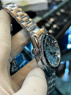Omega Seamaster Planet Chain Silver Black Dial Black/Orange Bezel_img_3