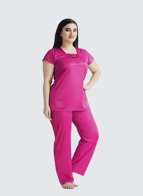 4 Part Premium Nightwear Combo ( Dark Pink)_img_5