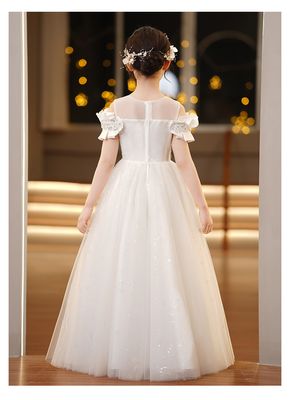 Imported👑 Puffy Yarn Princess Dress – Stylish Wedding & Flower Girl Gown_img_1