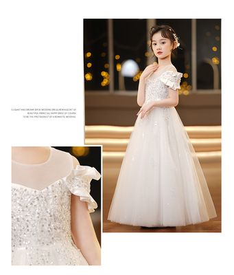 Imported👑 Puffy Yarn Princess Dress – Stylish Wedding & Flower Girl Gown_img_2