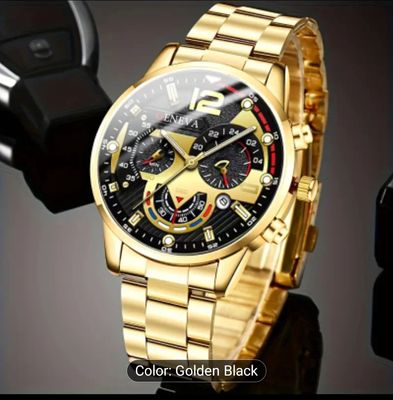 A Stylish Round Quartz Watch for Men,_img_0