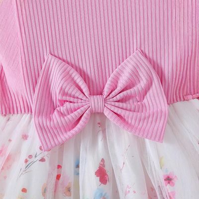 🌸 Elegant Mesh Princess Dress – Flying Sleeve & Bow Design (Summer)_img_3