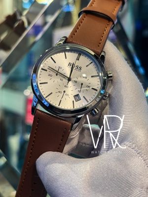 BOSS BELT 3 CHRONO WHITE DIAL MUSTARD BELT_img_0