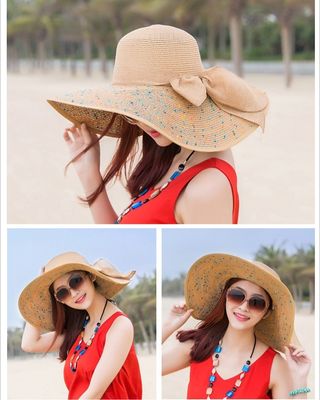 Beach Hat Cap|| Summer Women Big Size Foldable Sun Beach Hat Cap_img_3