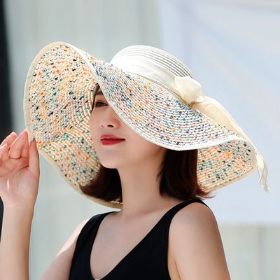 Beach Hat Cap|| Summer Women Big Size Foldable Sun Beach Hat Cap_img_1