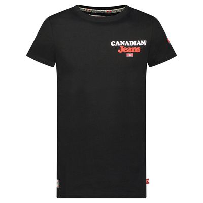 Canadian Peak JOUPPEAK Homme - T-Shirt Col Rond avec Drapeaux et Impressions Noir_img_0