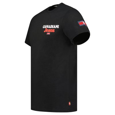 Canadian Peak JOUPPEAK Homme - T-Shirt Col Rond avec Drapeaux et Impressions Noir_img_3