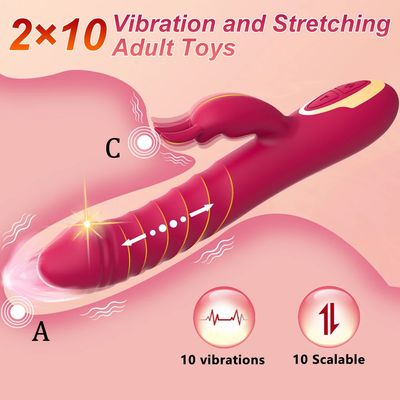 Thrusting Dildo Vibrator Adult Toys for Women Rabbit G Spot Vibrator with Thrusting Vibrating Modes Silicone Clitoral Stimulator_img_5