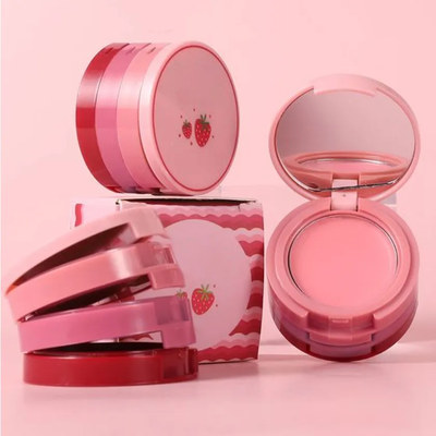 HANDAIYAN Tint Trio Wonder Strawberry Lip Cheek Cream Stack Pocket Size Moisturizing Bold Color Satin Matte Blusher_img_1