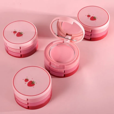 HANDAIYAN Tint Trio Wonder Strawberry Lip Cheek Cream Stack Pocket Size Moisturizing Bold Color Satin Matte Blusher_img_2