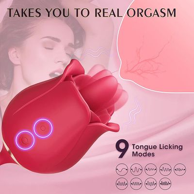 Thrusting Dildo Vibrator Rose Toy for Women Clitoral Nipple Licking Stimulator Anal G Spot Couples Masturbator Adult Sex Toys 18_img_5