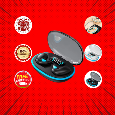 X55 TWS Wireless Bluetooth Earbuds Painless Wear Thin Non-in -ear Headphones Handfree Calling Driving Earphones Cancelling Headset with LED Display Box and Microphone_img_1