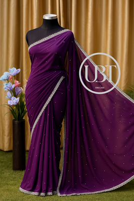 ✨ স্টোন ও লেজ ডিজাইন শাড়ি (With Blouse Piece)মাইক্রো জর্জেট ফেব্রিকে তৈরি এই মনোমুগ্ধকর শাড়িতে রয়েছে নিখুঁত স্টোন ও লেজের কাজ, যা একে করে তোলে আরও গ্ল্যামারাস ও স্টাইলিশ।_img_2