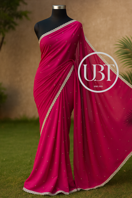 ✨ স্টোন ও লেজ ডিজাইন শাড়ি (With Blouse Piece)মাইক্রো জর্জেট ফেব্রিকে তৈরি এই মনোমুগ্ধকর শাড়িতে রয়েছে নিখুঁত স্টোন ও লেজের কাজ, যা একে করে তোলে আরও গ্ল্যামারাস ও স্টাইলিশ।_img_3